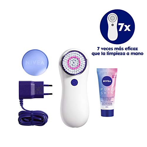 NIVEA PURE SKIN Cepillo Eléctrico de Limpieza Facial, Kit Básico; Cepillo Limpiador para el Rostro