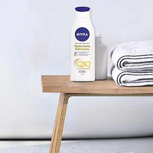 NIVEA Q10 Body Loción Reafirmante con Vitamina C (1 x 400 ml), loción hidratante corporal para piel normal, coenzima Q10 para una piel elástica en 10 días