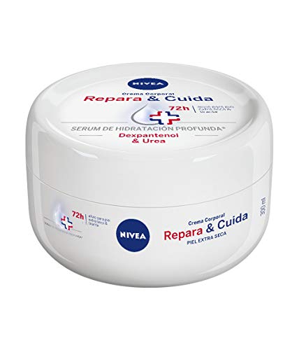 NIVEA Repara & Cuida Crema Corporal (1 x 300 ml), 72 horas alivio para el cuidado de la piel muy seca, crema hidratante con sérum, crema reparadora con dexpantenol y urea