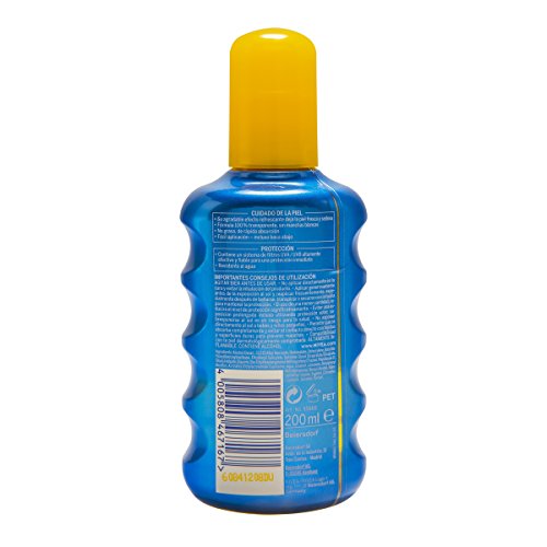 NIVEA SUN Protege & Refresca Spray Solar FP50 (1 x 200 ml), spray con protección UVA/UVB, protección solar alta invisible, refrescante y resistente al agua