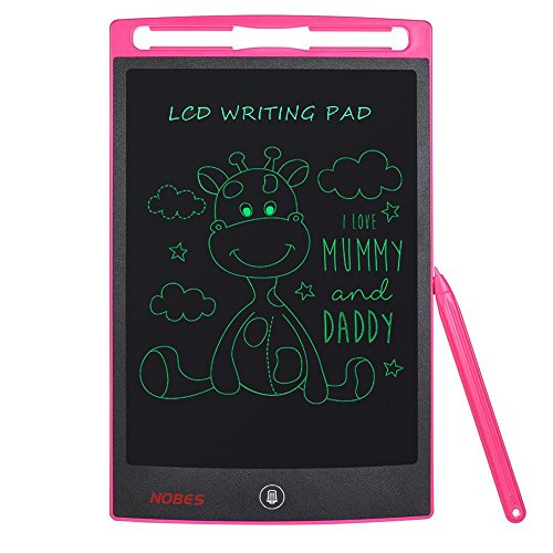 NOBES Tableta de Escritura LCD 8.5 Inch, LCD Tablero de Dibujo Pizarras mágicas,Tablet para Niños,Juguetes Regalos para Niños Niña,Juegos Educativos (Rosa)