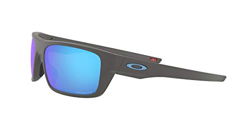 Oakley Drop Point Gafas de Sol, Hombre, Gris (Matte Dark Grey/Prizmsapphirepolarized), 61