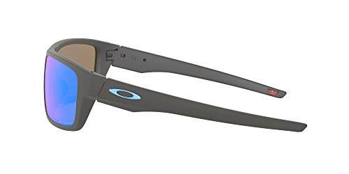 Oakley Drop Point Gafas de Sol, Hombre, Gris (Matte Dark Grey/Prizmsapphirepolarized), 61