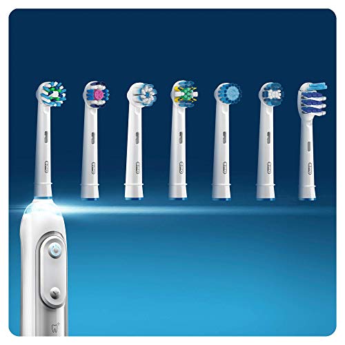 Oral-B Crossaction - Cabezal de Recambio, Set de 3 Recambios para Cepillo Eléctrico Recargable, Cabezal Redondeado con Diseño de Inspiración Profesional para Limpiar Diente por Diente, Blanco