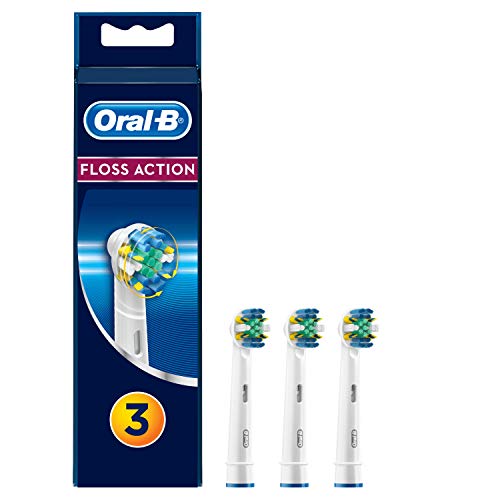 Oral-B FlossAction - Cabezal de Recambio, Set de 3 Recambios para Cepillo de Dientes Recargable, Limpieza Diente por Diente