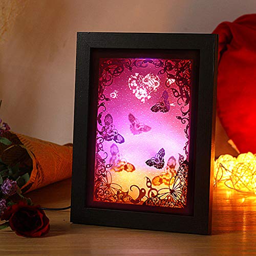 Paisaje Tridimensional Pintura Decorativa Luz Nocturna Luz 3D Sombra Lámpara De Talla De Papel Regalo De Cumpleaños Del Día De San Valentín Para Hombres Y Mujeres Amigos Accesorios Para El Hogar@V