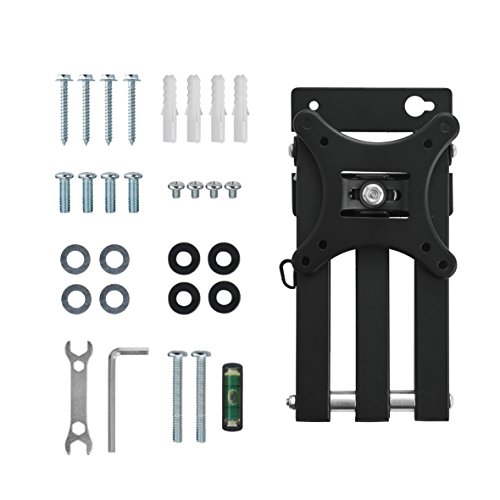 Paladinz PLDTVM001SUKF - Soporte de pared para TV de 13"-30", Pulgadas Inclinable y Giratorio, Capacidad máxima de carga 25 KG, Negro