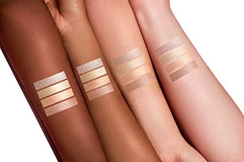 Paleta De Iluminadores De Maquillaje Coloretes En Polvo - Polvos Bronceadores Highlighter Paleta Maquillaje Profesional Con Espejo - 4 Altamente Pigmentados Colores Brillante - Vegano, Hipoalergénico