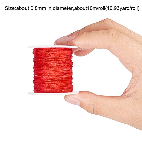 PandaHall 15 Colori 15 Rolls Hilo de Nylon para Hilo para trenzar Pulseras Collares bisuteria Nudo Chino Hilo para enfilar Abalorios Manualidades DIY 0.8mm