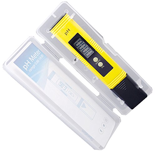 Pantalla Digital de Mano PH Tester, Calidad del Agua Medidor de Prueba con Rango de Medición de pH de 0-14 PH Medidor de Digital Portátil de Alta Precisión para Acuarios, piscinas, Auto Calibración