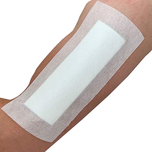 Paquete de 25 apósitos adhesivos estériles para heridas, apto para cortes y arañazos, úlceras de pierna diabéticas, úlceras venosas en las piernas, úlceras por presión, etc. Tamaño 10 cm x 20 cm.