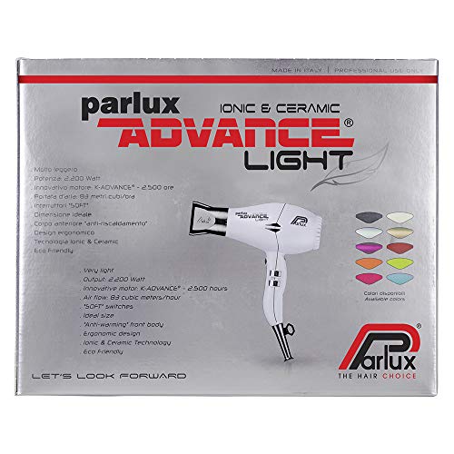 Parlux Advance Light - Secador de Pelo Ionico y Cerámico, color Negro