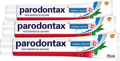 Parodontax Herbal Fresh Pasta de Dientes que Ayuda a Detener y Prevenir el Sangrado de Encías, Sabor Eucalipto y Menta - Pack de 3 x 75 ml