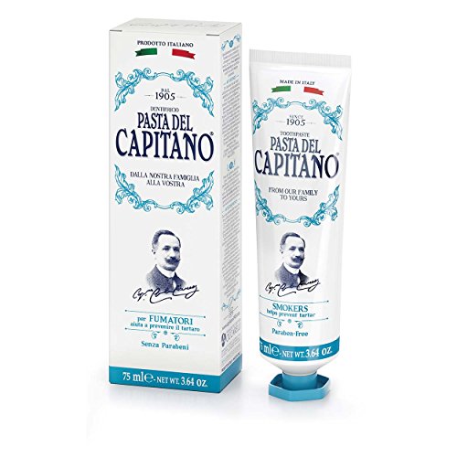 Pasta del Capitano Dental para Fumadores - 6 Recipientes de 75 ml - Total: 450 ml