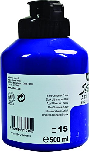 Pébéo Studio - Pintura acrílica (500 ml), Color Azul Ultramar Oscuro