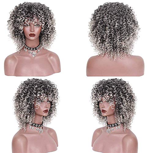 Pelucas de pelo rizado para mujer negra pelo gris natural para mujeres negras peluca rizada pelucas de pelo rizado rizado