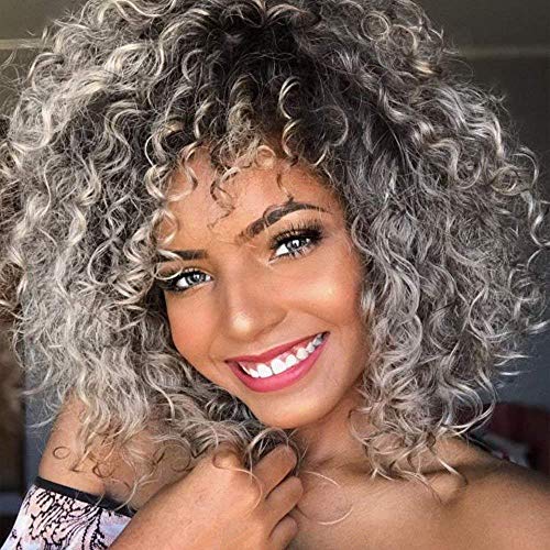 Pelucas de pelo rizado para mujer negra pelo gris natural para mujeres negras peluca rizada pelucas de pelo rizado rizado