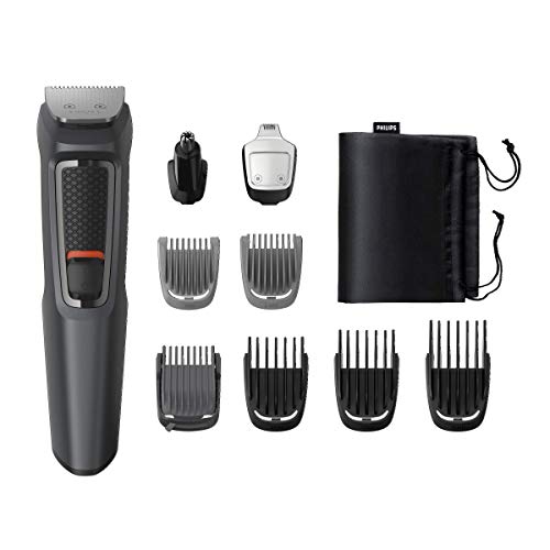 Philips MULTIGROOM Series 3000 Cara y cabello 9 en 1 MG3757/15 - Afeitadora (Acero inoxidable, 70 min, Integrado)