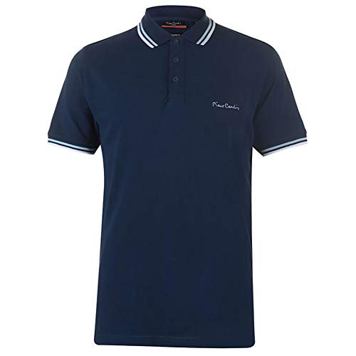 Pierre Cardin - Polo de corte clásico para hombre, con franja en el cuello y las mangas Multicolor azul marino L