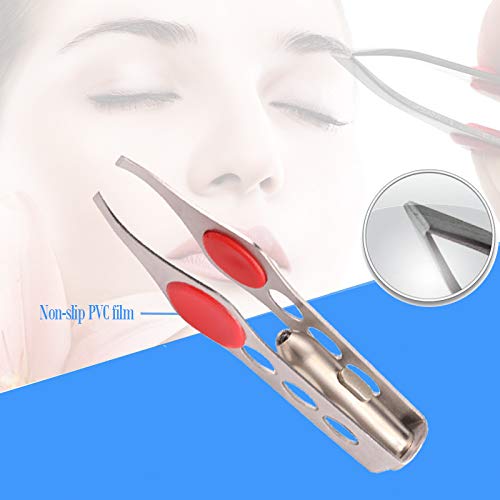 pinzas cejas,pinzas led depilar,Herramienta de maquillaje para cosméticos de cejas, pinzas de acero inoxidable con luz LED para quitar el pelo de pestañas