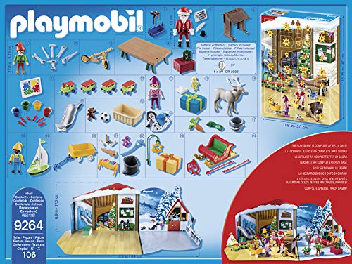 PLAYMOBIL Calendario de Adviento-9264 Taller de Navidad, Multicolor (9264)