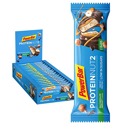 PowerBar Protein Nut2 Milk Choco Hazelnut 18x(2x22,5g) - Barras de Proteína con Bajo Contenido de Azúcar