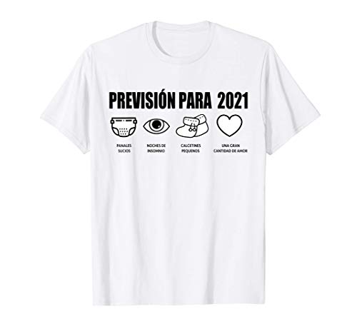 Previsión para 2021 Fiesta del bebé con bulto de mamá papá Camiseta