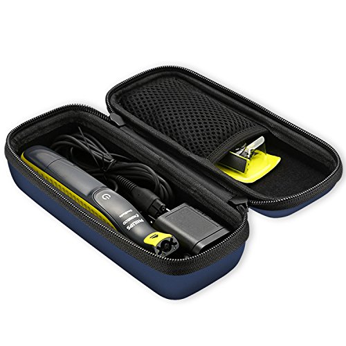 ProCase Estuche para Philips Norelco OneBlade, Caja EVA Rígido de Viaje para Philips Norelco OneBlade Afeitadora Eléctrica Híbrida para Hombres, Funda Protectora con Correa de Sujeción - Azul Oscuro