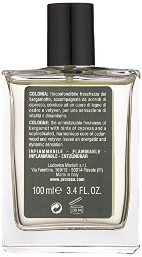 Proraso Colonia con Aroma Ciprés y Vetiver, 100 ml, 315 g