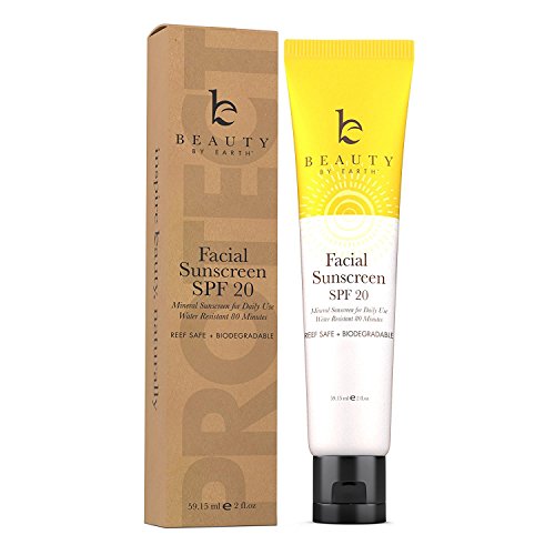 Protector Solar Facial SPF 20-La Mejor Crema Protectora Mineral de Uso Diario; Resistente al Agua Ingredientes de Origen Orgánico y Natural para Pieles Grasas Secas y Sensible-Locion Hidratante Facial