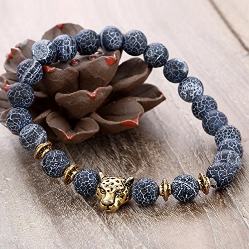 Pulsera de piedra lava pulseras de 4 piezas para hombres y mujeres pulseras de piedra natural