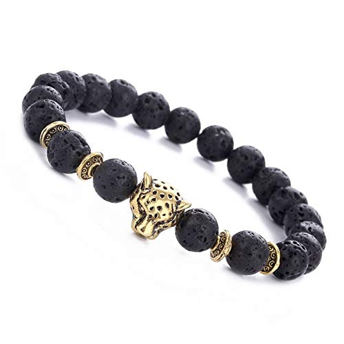 Pulsera de piedra lava pulseras de 4 piezas para hombres y mujeres pulseras de piedra natural