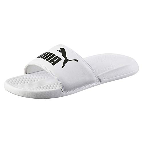 PUMA Popcat, Sandalias deslizantes para Hombre, Blanco White Black, 40.5 EU