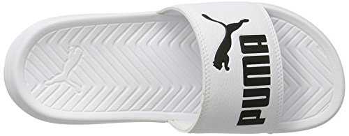 PUMA Popcat, Sandalias deslizantes para Hombre, Blanco White Black, 40.5 EU