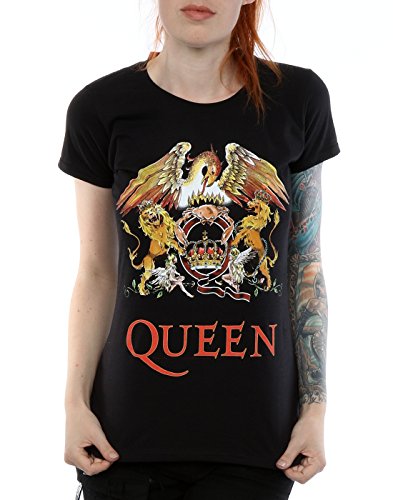 Queen mujer Crest Logo Camiseta XX-Large Negro