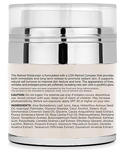 Radha Beauty Crema hidratante milagrosa de retinol para la cara con retinol, ácido hialurónico, vitamina E y té verde (la mejor crema hidratante de día y de noche) 50mL