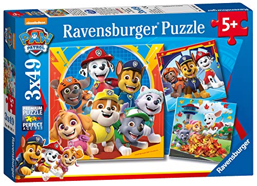 Ravensburger - Puzzle Paw Patrol, pack de 3 x 49 piezas (05048)