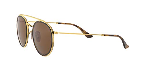 Ray-Ban 0RB3647N, Gafas de Sol Unisex Adulto, Dorado (Brown Classic), 51