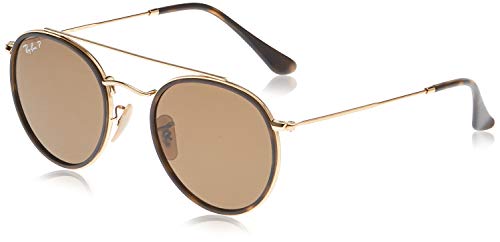 Ray-Ban 0RB3647N, Gafas de Sol Unisex Adulto, Dorado (Brown Classic), 51