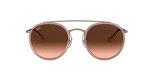 Ray-Ban 0RB3647N, Gafas de Sol Unisex Adulto, Rosa (Bronze Copper/Brown Gradient), 51