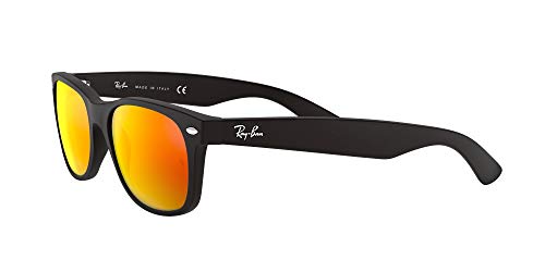 Ray-Ban 2132, Gafas de Sol Unisex, Multicolor (Rubber Black), 55 mm