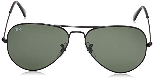 Ray-Ban Aviator Gafas de sol, Black, 55 para Hombre