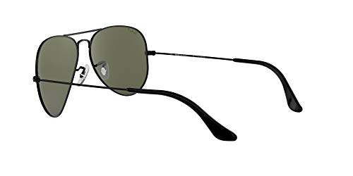 Ray-Ban Aviator Gafas de sol, Black, 55 para Hombre