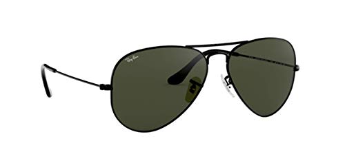 Ray-Ban Classic Aviator Sunglasses Black Crystal Green RB3025 L2823 58