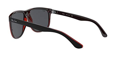 Ray-Ban Highstreet Gafas de sol, Top Mat Black on Red Trasp, 55 para Hombre