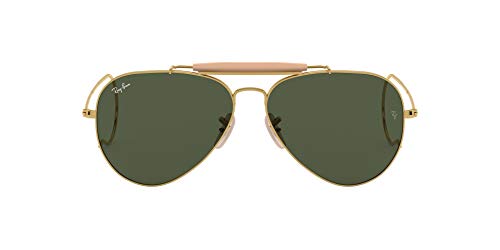 Ray-Ban Outdoorsman Oro-Verde Clásica G-15- Gafas de sol para hombre, montura en color dorado