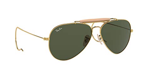 Ray-Ban Outdoorsman Oro-Verde Clásica G-15- Gafas de sol para hombre, montura en color dorado