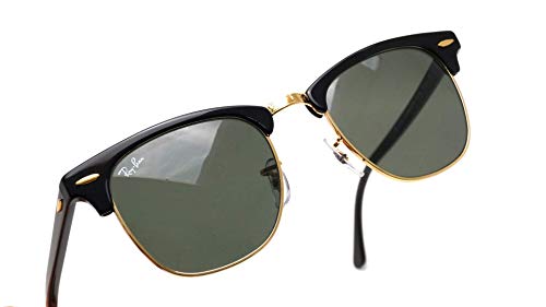 Ray-Ban RB3016 Clubmaster, Gafas de Sol, multicolor (Ebony-Arista/Crystal Green (W0365)), talla 51