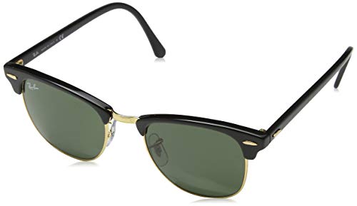 Ray-Ban RB3016 Clubmaster, Gafas de Sol, multicolor (Ebony-Arista/Crystal Green (W0365)), talla 51