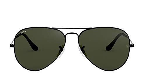 Ray-Ban RB3025 Original Aviator Negro | Gafas Gris-Verde Oscuro | Talla Mediana